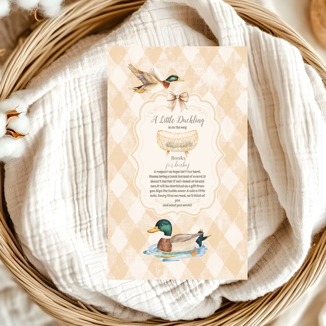 Carte D'accompagnement Un petit Baby shower de canard livres pour bébé (Créateur téléchargé)