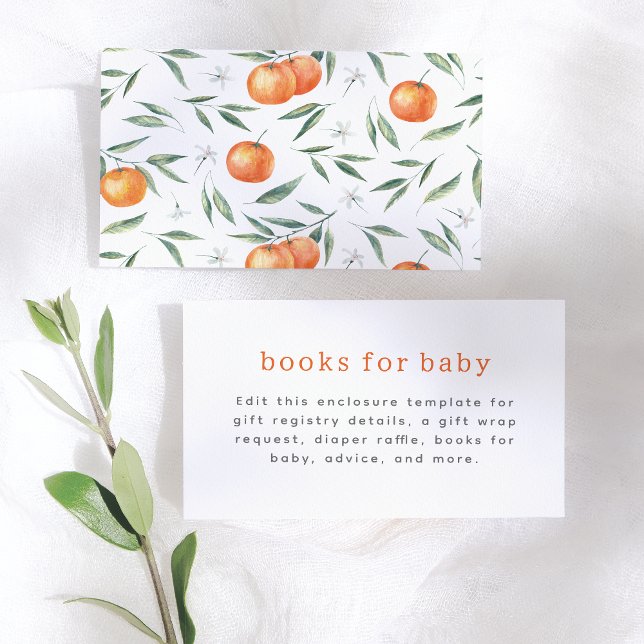 Carte D'accompagnement Un Petit Baby shower De Citrus Orange Cutie (Créateur téléchargé)