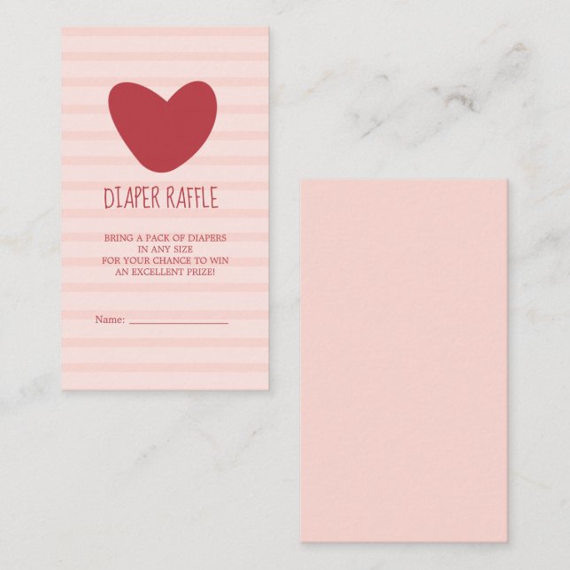 Carte D'accompagnement Un petit baby shower de coeurs valentin amoureux (Devant / Derrière)