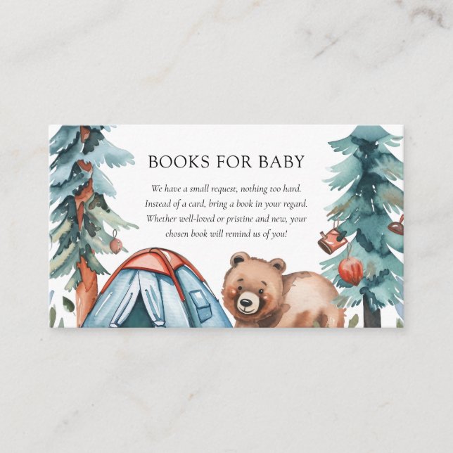 Carte D'accompagnement Un Petit Baby shower De La Forêt De Camper (Devant)