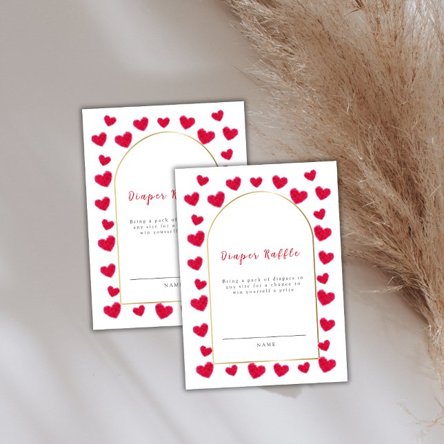Carte D'accompagnement Un petit Baby shower de rousseur de couches d'arc  (A Little Sweetheart Arch Diaper Raffle Baby Shower Enclosure Card)