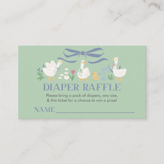 Carte D'accompagnement Un petit Baby shower d'oie sotte, le chapelure (Devant)