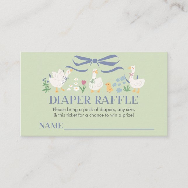 Carte D'accompagnement Un petit Baby shower d'oie sotte, le chapelure (Devant)