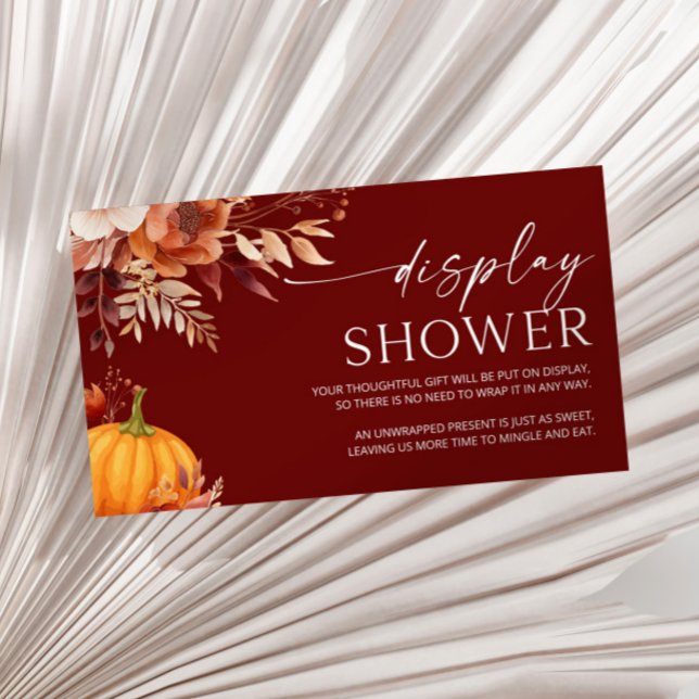 Carte D'accompagnement Un Petit Baby shower Floral Citrouille Douche (Créateur téléchargé)
