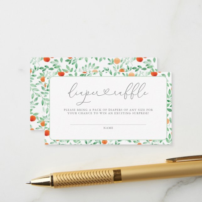 Carte D'accompagnement Un Petit Baby shower Moderne Cutie Déchets Raffle (Devant/Arrière en situation)