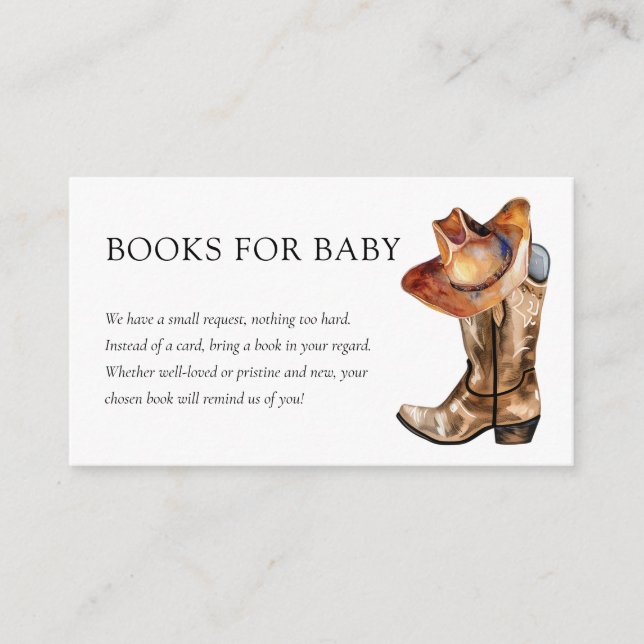 Carte D'accompagnement Un petit Baby shower occidental Cowboy (Devant)