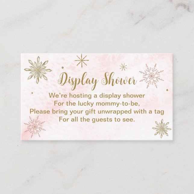 Carte D'accompagnement Un petit Baby shower rose Snowflake (Devant)