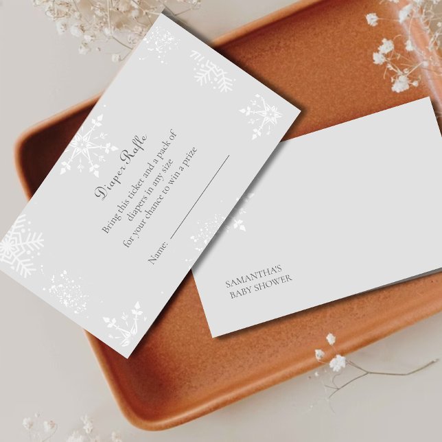 Carte D'accompagnement Un petit Baby shower Snowflake gris tombole de cou (Créateur téléchargé)