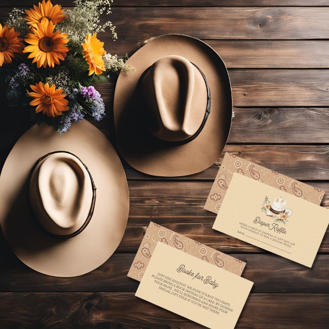 Carte D'accompagnement Un petit Baby shower Western Baby Boy de Cowboy (Créateur téléchargé)