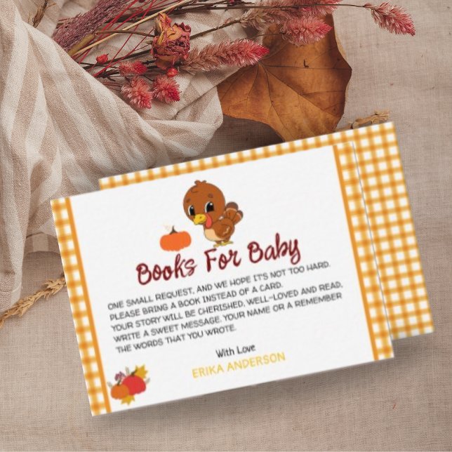 Carte D'accompagnement Un Petit Beau Baby shower Turc Livres Pour Bébé (Créateur téléchargé)