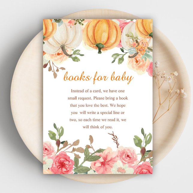 Carte D'accompagnement Un Petit Boho Citrouille Livres Pour Bébé (A Little Pumpkin Boho Books For Baby Enclosure Card)