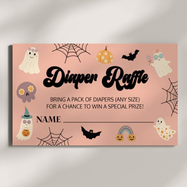 Carte D'accompagnement Un petit bou Halloween Baby shower Déchets Raffle (Créateur téléchargé)