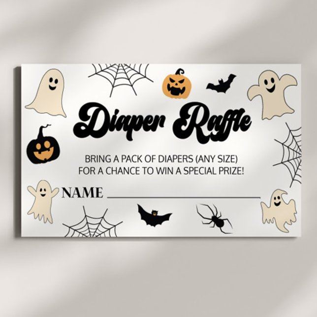 Carte D'accompagnement Un petit bou Halloween Baby shower Déchets Raffle (Créateur téléchargé)