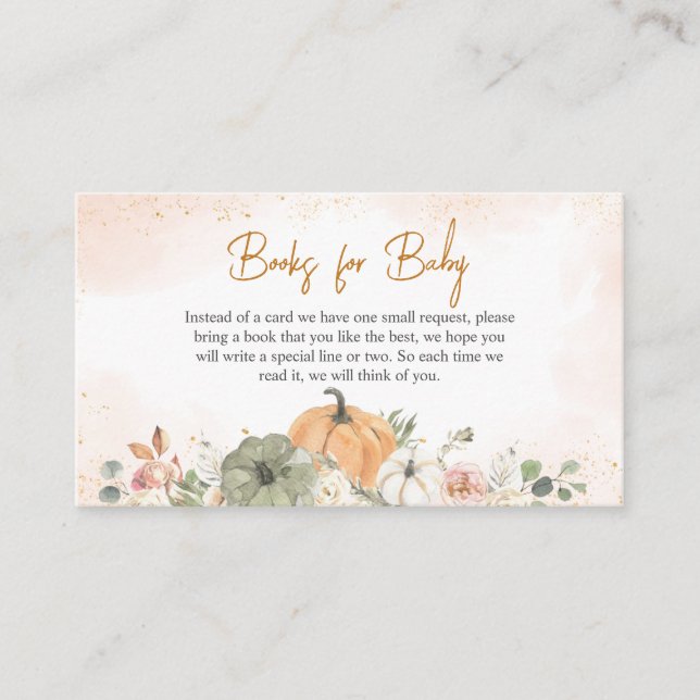 Carte D'accompagnement Un petit Citrouille Automne Baby showers Livres po (Devant)