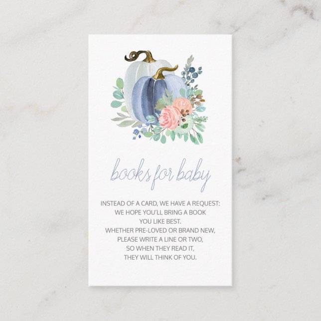 Carte D'accompagnement Un petit Citrouille Automne Baby showers Livres po (Devant)