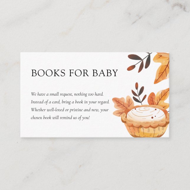 Carte D'accompagnement Un Petit Cutie Pie Fall Livres Floraux Pour Bébé (Devant)