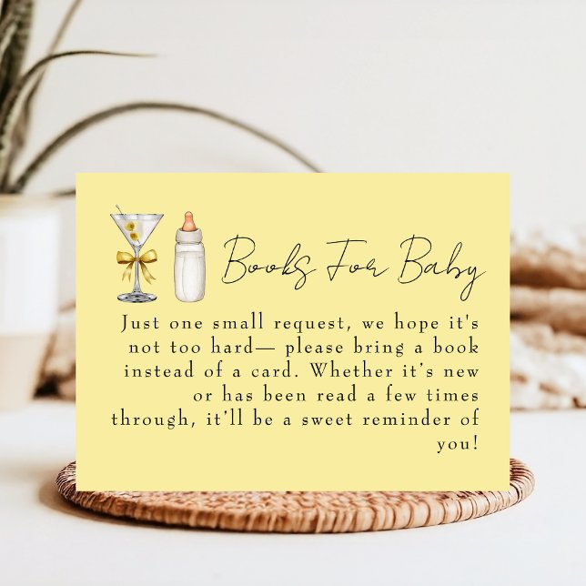 Carte D'accompagnement Un petit jaune neutre Livres pour Baby Shower (Créateur téléchargé)