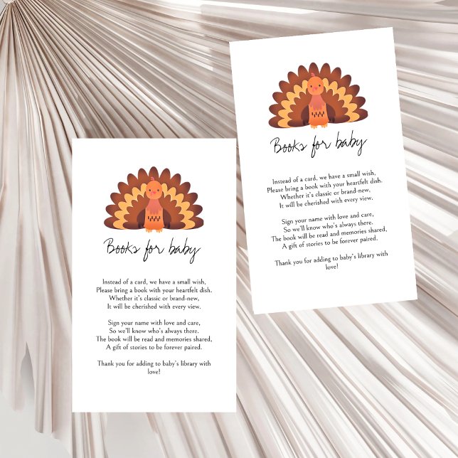 Carte D'accompagnement Un petit livre de Turquie pour le Baby shower (Créateur téléchargé)