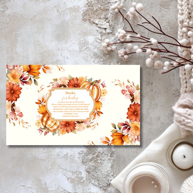 Carte D'accompagnement Un petit livre pour bébé sur les florales d'automn (Créateur téléchargé)