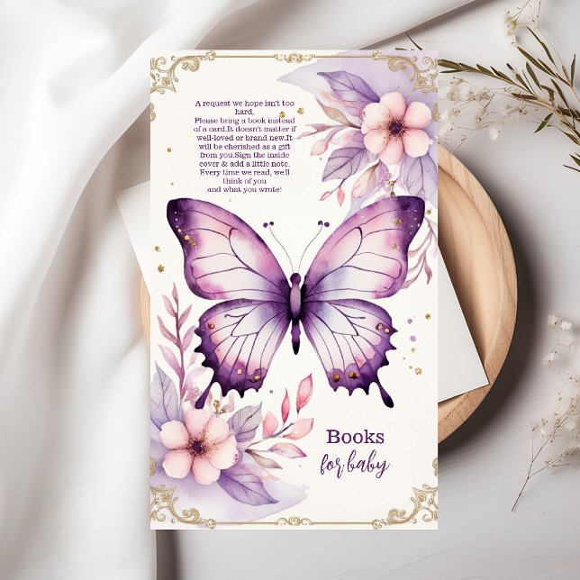 Carte D'accompagnement Un petit papillon est en route Livres pour bébé (Créateur téléchargé)