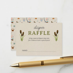Carte D'accompagnement Un Petit Pêcheur Aquarelle Script Diaper Raffin