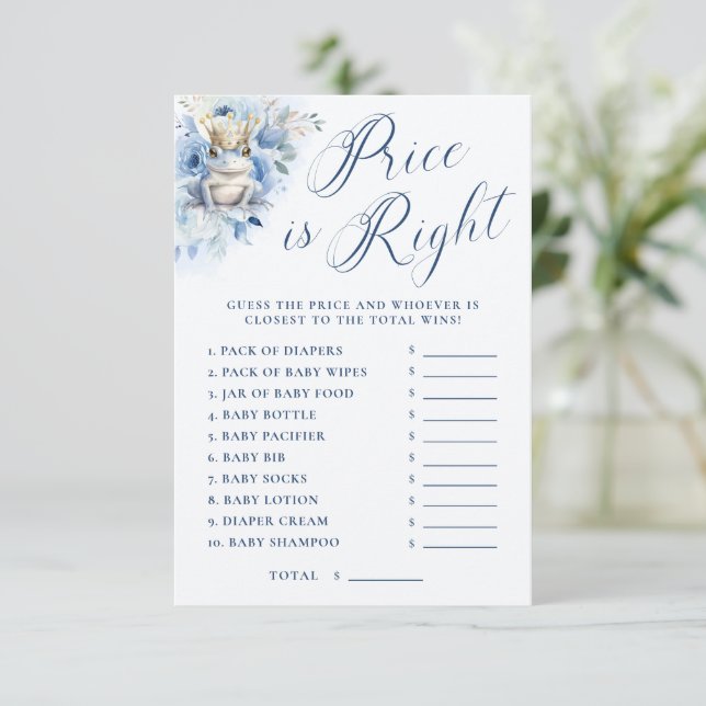 Carte D'accompagnement Un petit Prince Royal Blue Douche Prix est juste (Debout devant)