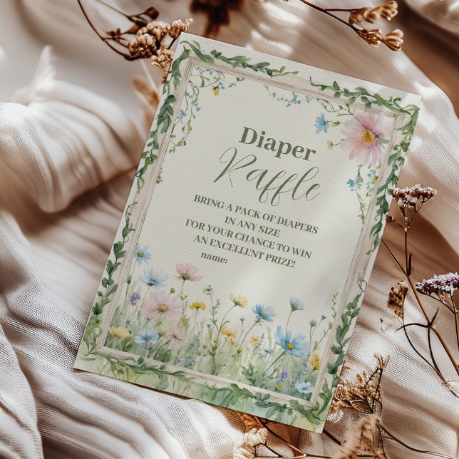 Carte D'accompagnement Un Petit Raffle Fleur sauvage Diapper (Créateur téléchargé)