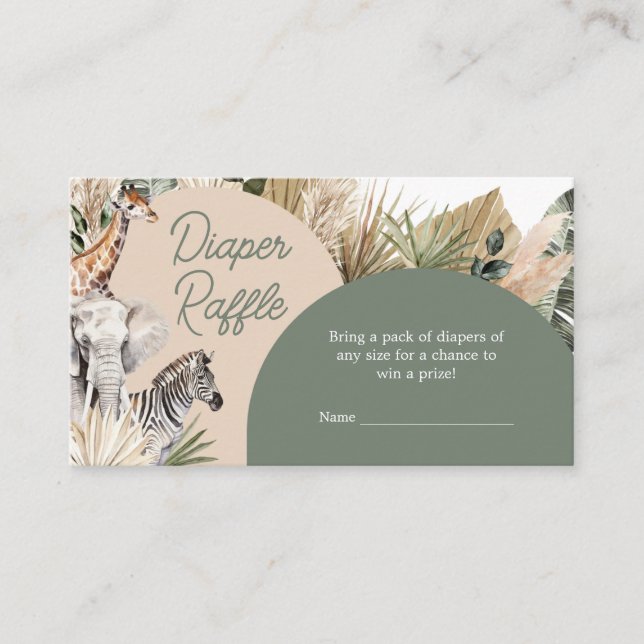 Carte D'accompagnement Un Petit Sauvage Un Safari Animaux Déchets Raffle (Devant)