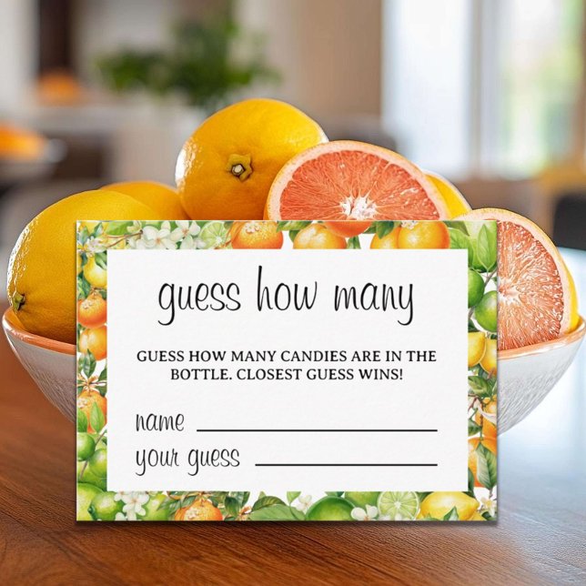Carte D'accompagnement Un Peu De Cutie Devine Combien D'Orange (Créateur téléchargé)
