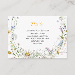 Carte D'accompagnement Un peu de miel Bee Fleur sauvage Détails sur le Ba