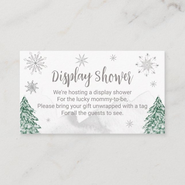 Carte D'accompagnement Un peu de neige Baby shower de Noël Affichage Douc (Devant)