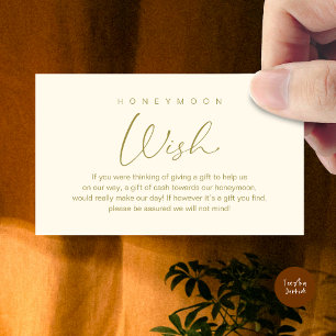 Carte D'accompagnement Un souhait de lune de miel, Mariage romantique mod