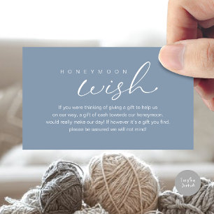 Carte D'accompagnement Un souhait de lune de miel, Mariage romantique mod