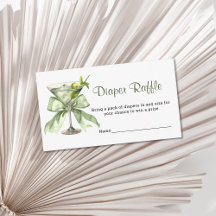 Un Tini One Martini Sage Diaper Raffle Baby Shower
