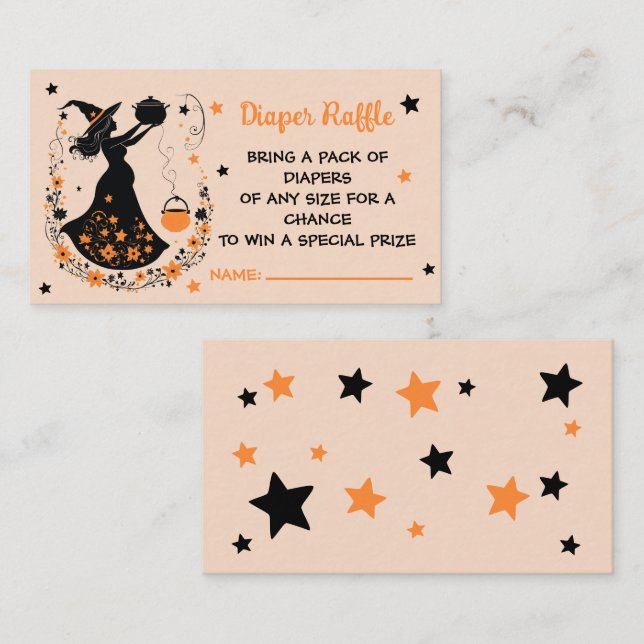 Carte D'accompagnement Un tirage au sort de couches pour une fête de bébé (Devant / Derrière)