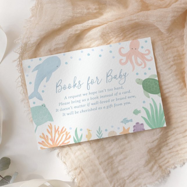 Carte D'accompagnement Under the Sea Ocean Baby shower Livres pour bébé (Créateur téléchargé)