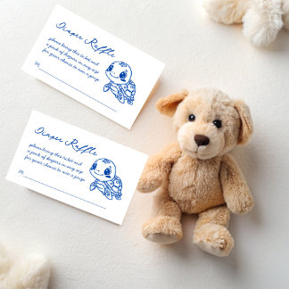 Carte D'accompagnement Under the sea turtle baby shower diaper raffle