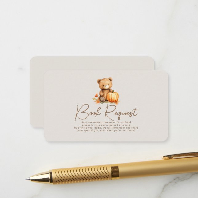 Carte D'accompagnement Une Demande De Baby shower Un Peu Citrouille (Devant/Arrière en situation)
