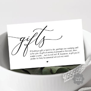 Carte D'accompagnement Une note de cadeaux, Mariage romantique moderne