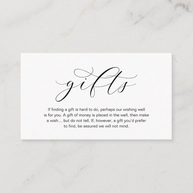 Carte D'accompagnement Une note sur les cadeaux, belle élégance luxe (Devant)