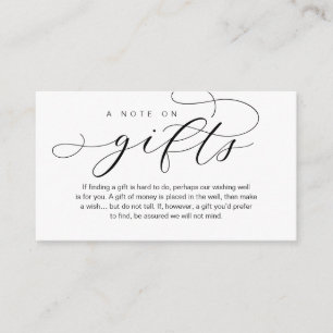 Carte D'accompagnement Une Note Sur Les Cadeaux De Mariage, Belle Éléganc