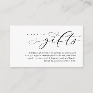 Carte D'accompagnement Une Note Sur Les Cadeaux De Mariage, Belle Éléganc
