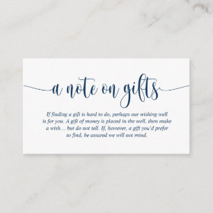 Carte D'accompagnement Une Note Sur Les Cadeaux De Mariage, Moderne Class