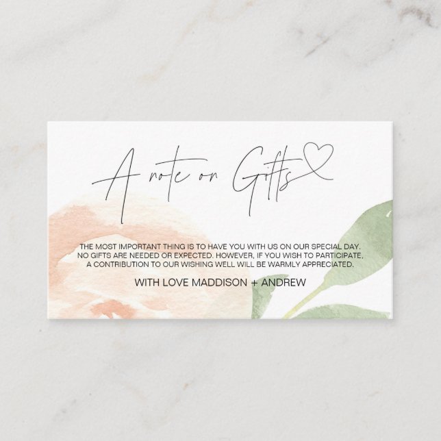 Carte D'accompagnement Une note sur les cadeaux Floral Wishing Well Maria (Devant)