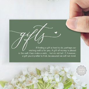 Carte D'accompagnement Une note sur les cadeaux, Honeymoon Money Cash Fun