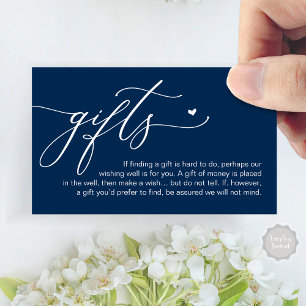 Carte D'accompagnement Une note sur les cadeaux, Honeymoon Money Cash Fun