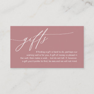 Carte D'accompagnement Une Note Sur Les Cadeaux, Mariage Romantique Moder