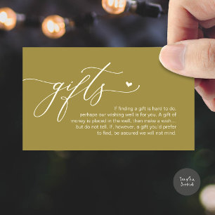 Carte D'accompagnement Une note sur les cadeaux, Mariage Romantique Moder
