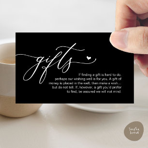 Carte D'accompagnement Une note sur les cadeaux, Mariage Romantique Moder