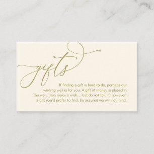 Carte D'accompagnement Une Note Sur Les Cadeaux, Mariage Romantique Moder